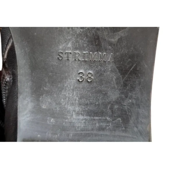 Strimma Women's Luxury chocolate Leather Lined Low Heel Tall Boots Size EU 38 - Picture 13 of 15